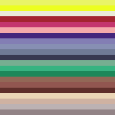 4 seasons color system, color table - Summer